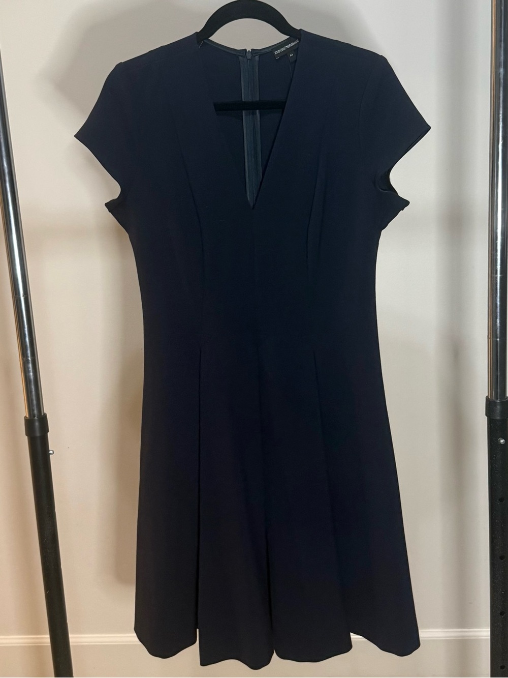 Emporio Armani Navy V-Neck A-Line Dress